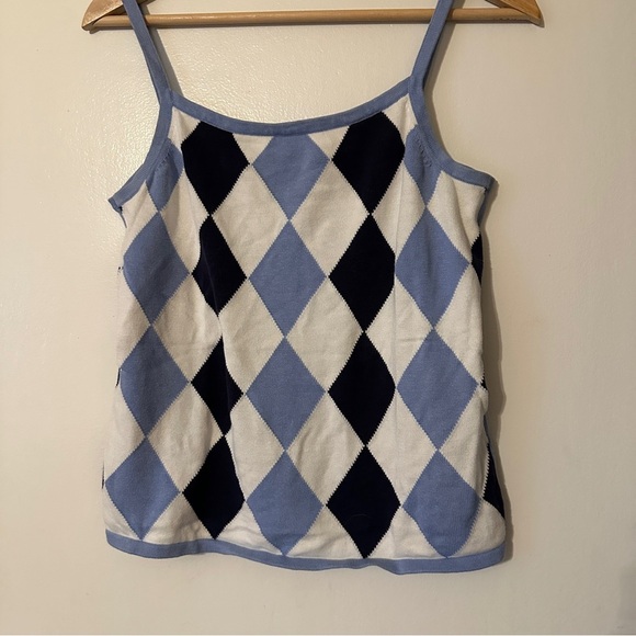 J.G. Hook argyle tank cotton women M - Picture 1 of 5